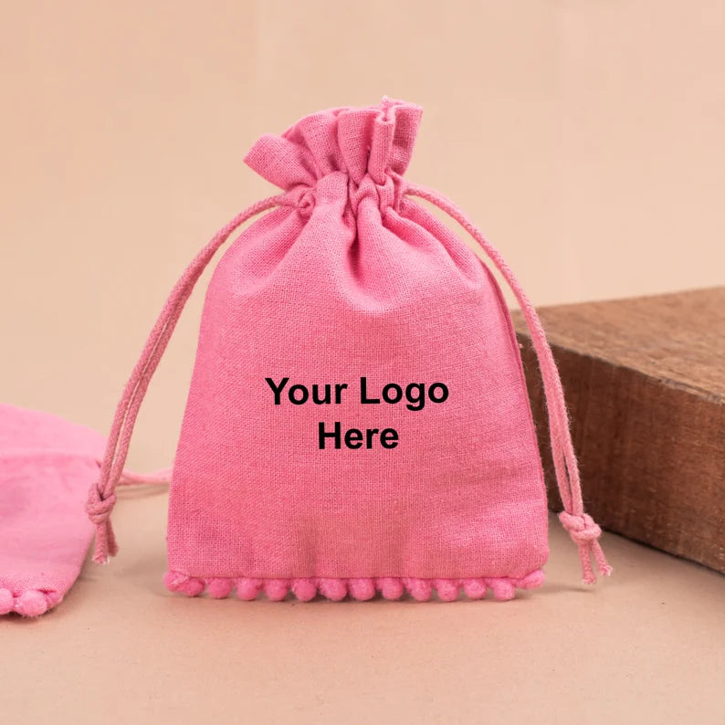 100 Personalized Pink Designer Pouch A Sweet and Unique Gift Bottom Pom Poms