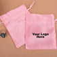 Personalized Pink Satin Drawstring Pouches & Bags For Jewelry Packaging With Custom Logo