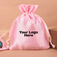 Personalized Pink Satin Drawstring Pouches & Bags For Jewelry Packaging With Custom Logo