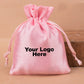 Personalized Pink Satin Drawstring Pouches & Bags For Jewelry Packaging With Custom Logo