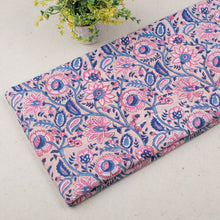 Flower Pattern Hand Block Printed Cotton Fabric