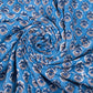 Multi Floral Indigo Blue Hand Block Printed Cotton Fabric