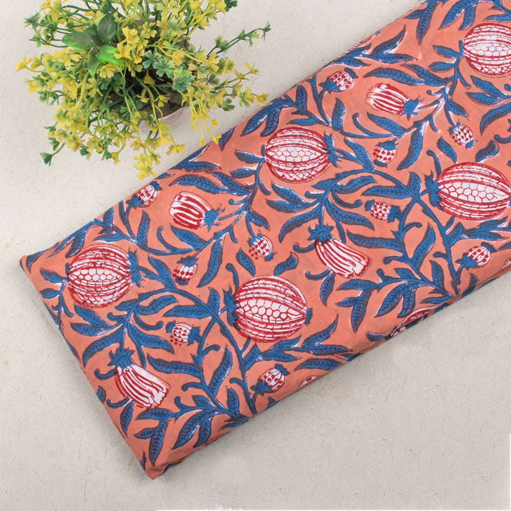 Multi Floral Hand Block Print Cotton Fabric