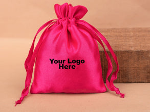 Personalized Satin Drawstring Pouches & Bags for Jewelry Packaging with Custom Logo Printed