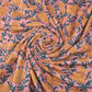 Flower Pattern Pale Chestnut Hand Block Printed Cotton Fabric