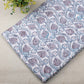 Multi Floral Light Gray Hand Block Print Cotton Fabric