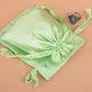 Personalized Green Satin Drawstring Pouches & Bags With Custom Logo, Gift Packaging Bags