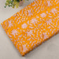 Multi Floral Orange Hand Block Printed Cotton Fabric