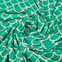 Hand Block Printed Cotton Multi Floral Green Fabric Pattern