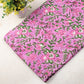 Hand Block Printed Cotton Multi Floral Light Pink Fabric