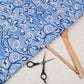 Multi Floral Vista Blue Hand Block Printed Cotton Fabric