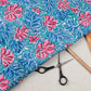 Multi Floral Blue Hand Block Printed Cotton Fabric