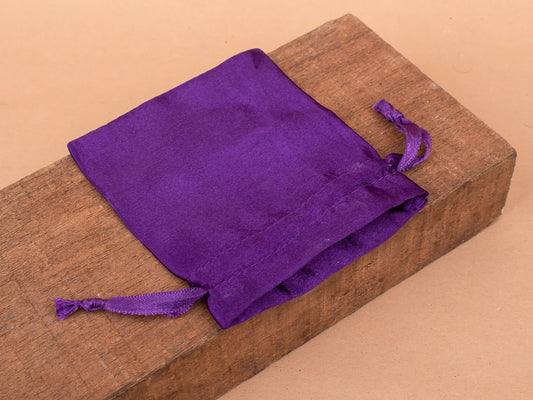 Personalized Drawstring Violet Satin Pouches for Jewelry Packaging with Custom Logo Printed