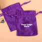 Personalized Drawstring Violet Satin Pouches for Jewelry Packaging with Custom Logo Printed