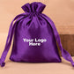 Personalized Drawstring Violet Satin Pouches for Jewelry Packaging with Custom Logo Printed