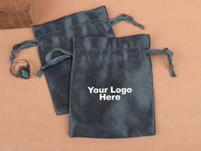 Custom Black Satin Pouches & Bags For Jewelry Packaging With Custom Logo, Gift Packaging Bags