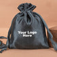 Custom Black Satin Pouches & Bags For Jewelry Packaging With Custom Logo, Gift Packaging Bags