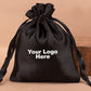 Personalized Black Satin Drawstring Pouches & Bags For Jewelry Packaging With Custom Logo