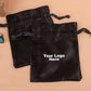 Personalized Black Satin Drawstring Pouches & Bags For Jewelry Packaging With Custom Logo