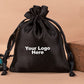 Personalized Black Satin Drawstring Pouches & Bags For Jewelry Packaging With Custom Logo