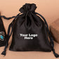 Personalized Black Satin Drawstring Pouches & Bags For Jewelry Packaging With Custom Logo