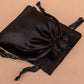 Personalized Black Satin Drawstring Pouches & Bags For Jewelry Packaging With Custom Logo