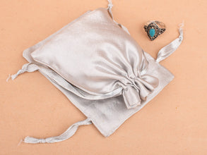 Custom Drawstring Satin Pouches for Jewelry Packaging with Custom Logo Printed