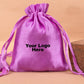 Personalized Light Pink Satin Drawstring Pouches & Bags With Custom Logo, Gift Packaging Bags