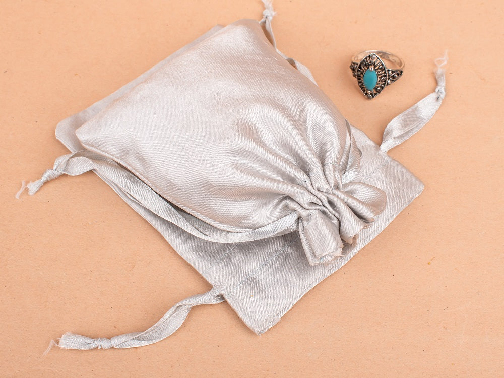 Classy Custom Drawstring Satin Pouches for Jewelry Packaging