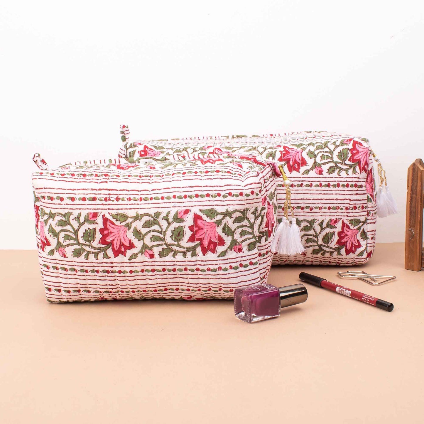 Artisan Crafted Makeup Bag Set - Luxe Travel Companion