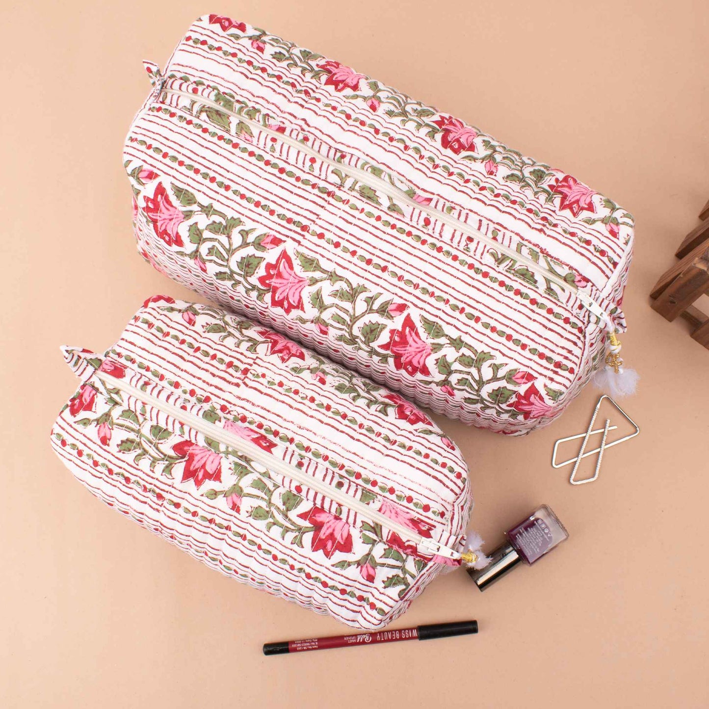 Artisan Crafted Makeup Bag Set - Luxe Travel Companion