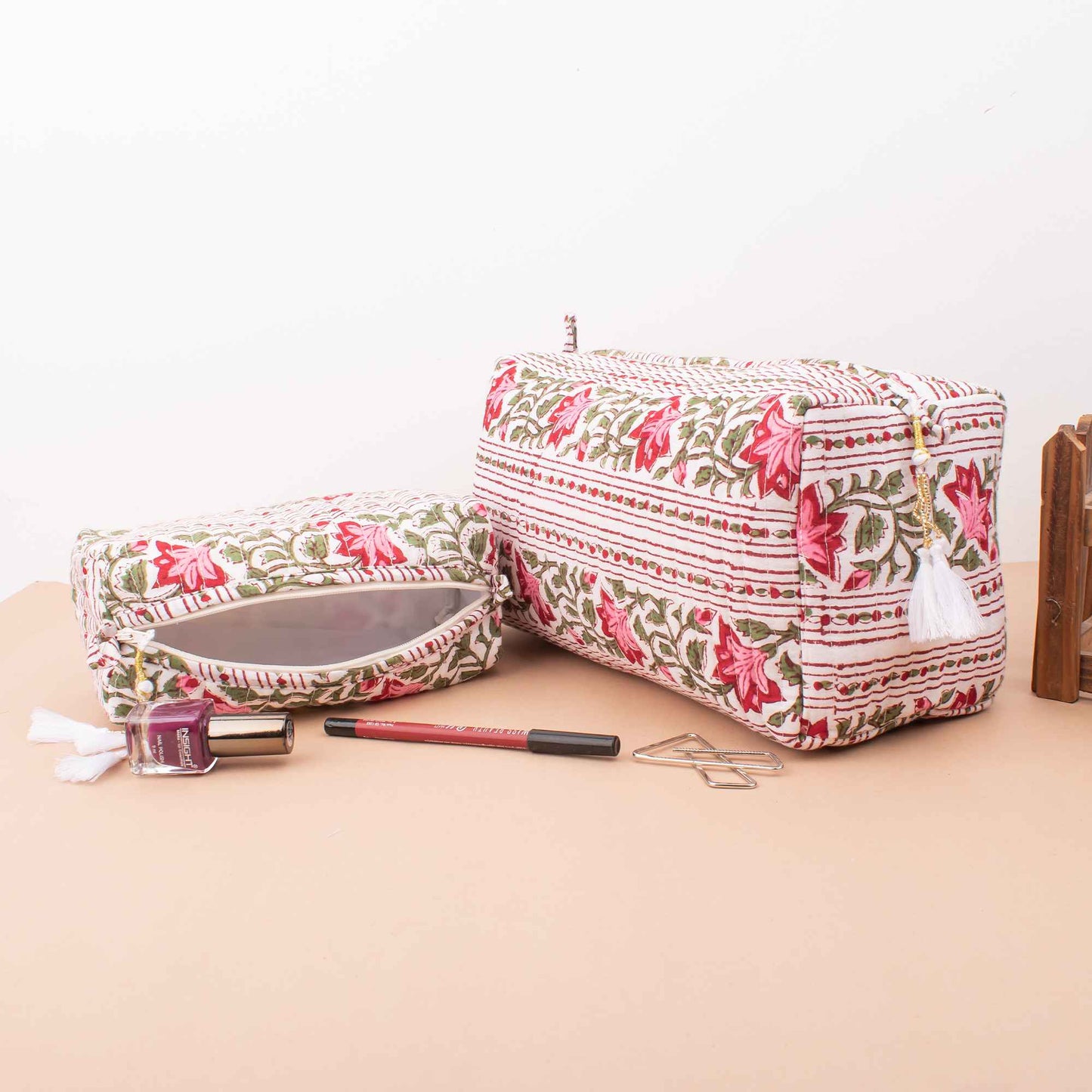 Artisan Crafted Makeup Bag Set - Luxe Travel Companion