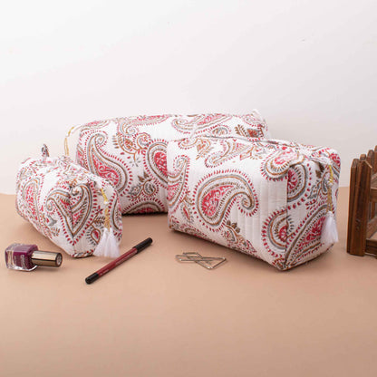 Classic Paisley Makeup Bag Set - Timeless Style