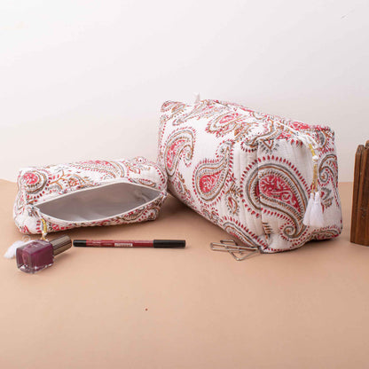 Classic Paisley Makeup Bag Set - Timeless Style