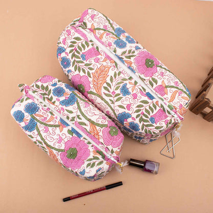 Piece Floral Makeup Bag Set - Vibrant & Versatile