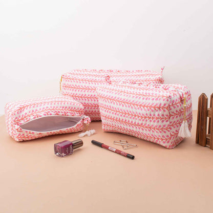 Elegant Floral Makeup Bag Set Daily Essential