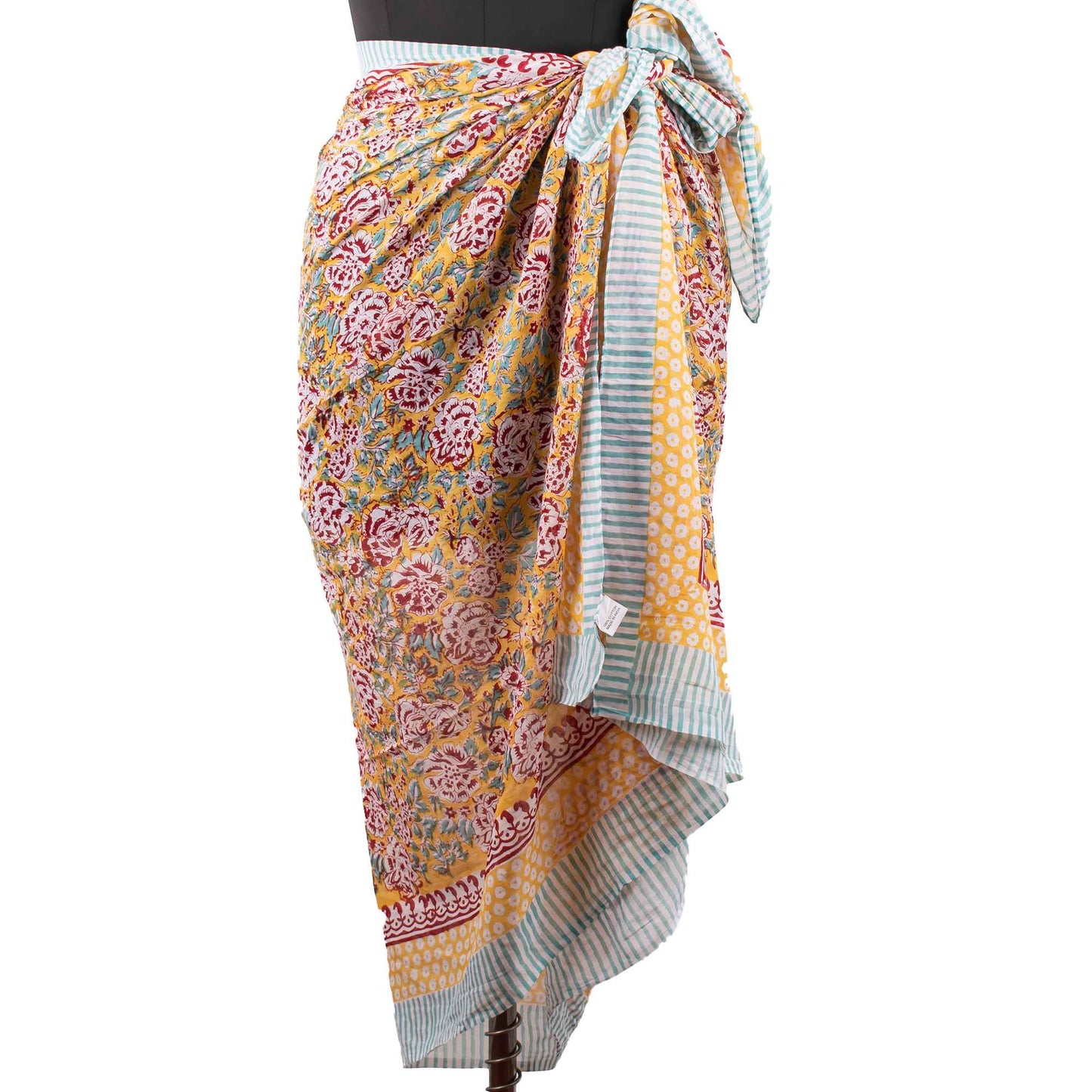 Premium Yellow Floral Sarong  Versatile Beach & Resort Essential