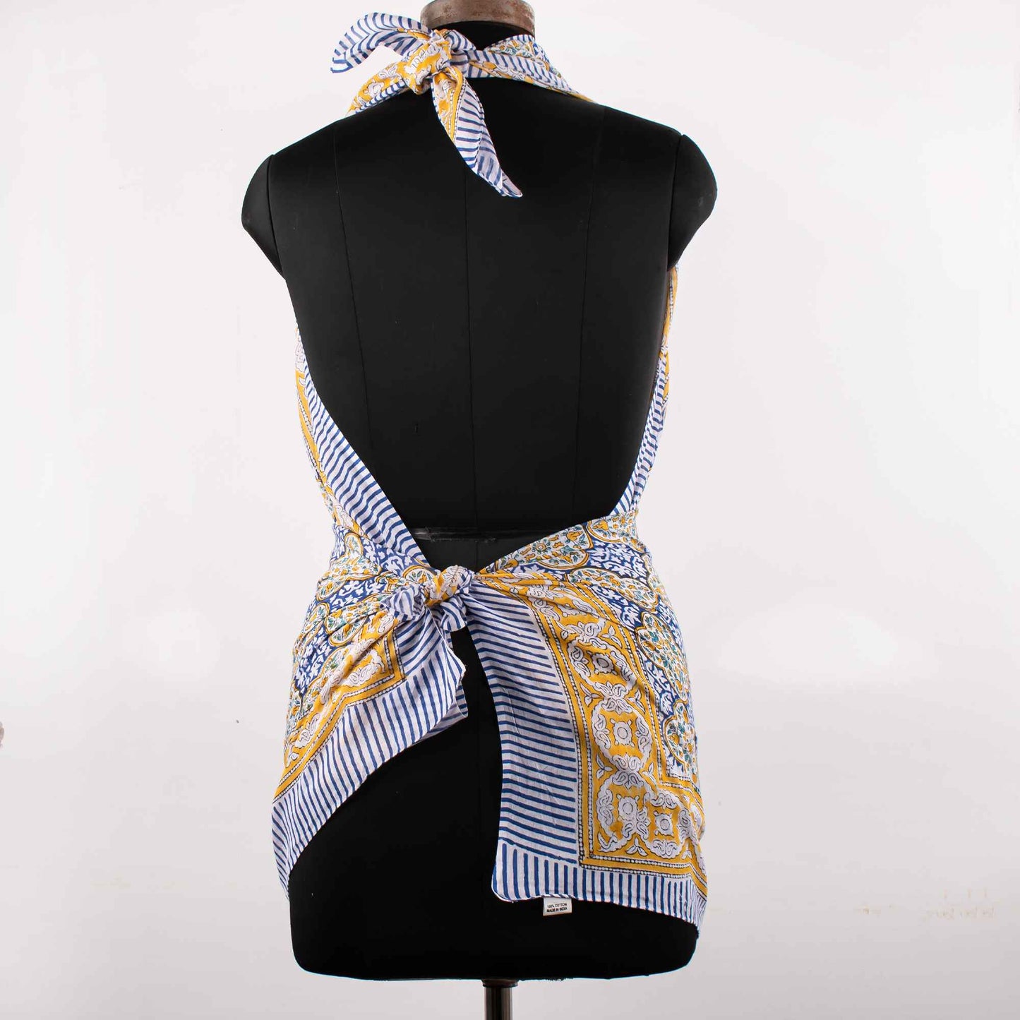 Premium Blue & Yellow Patterned Sarong Versatile Summer Accessory