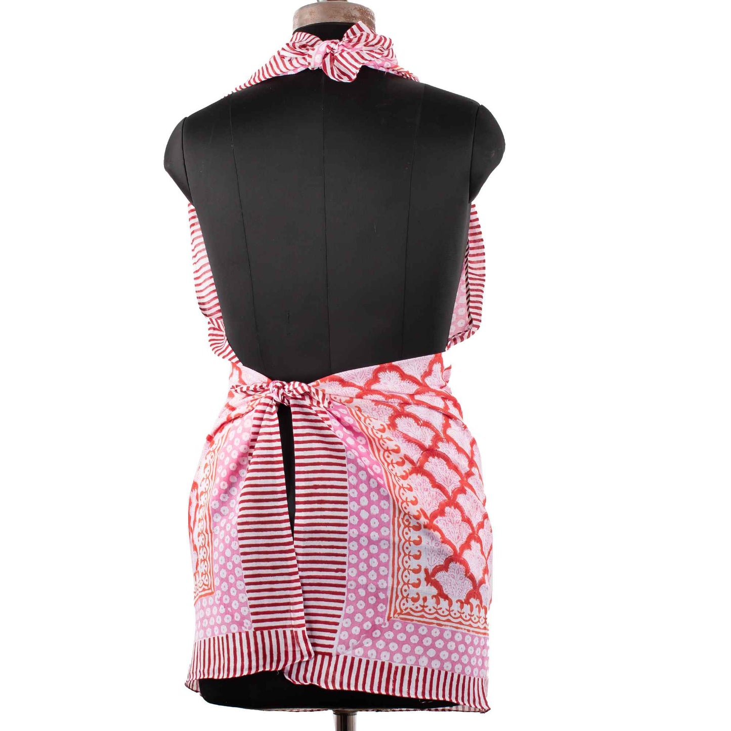 Premium Pink Geometric Sarong Versatile Summer Essential