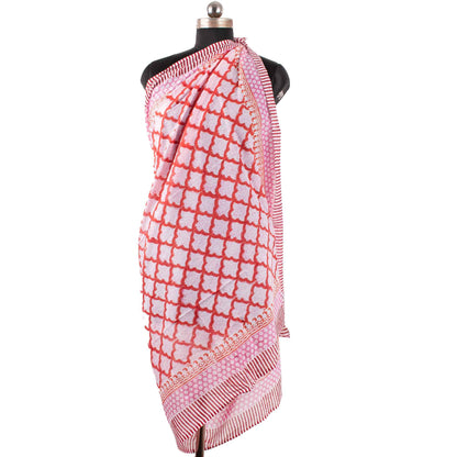 Premium Pink Geometric Sarong Versatile Summer Essential