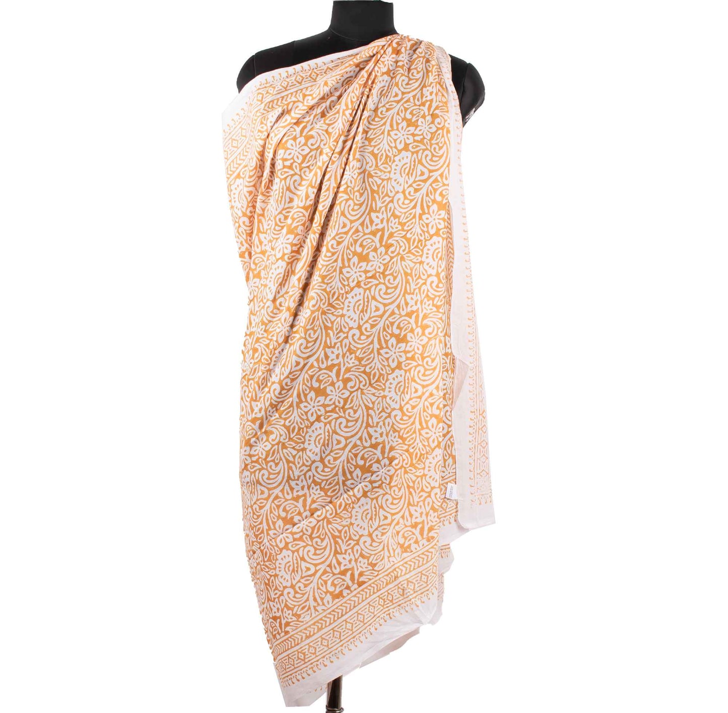 Premium Ivory & Gold Floral Sarong Versatile Summer Essential