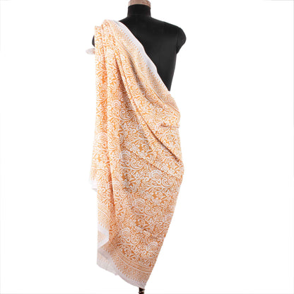 Premium Ivory & Gold Floral Sarong Versatile Summer Essential