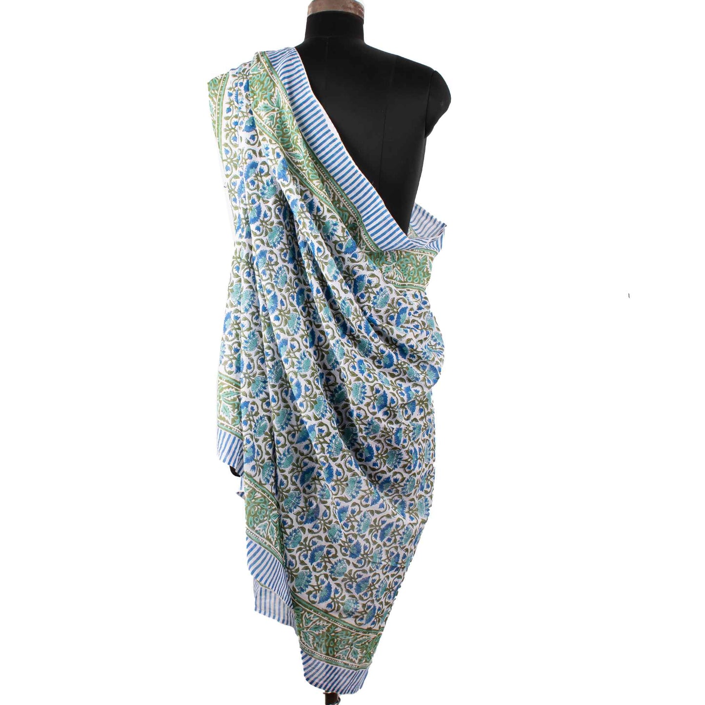 Premium Blue & Green Floral Sarong Versatile Summer Essential