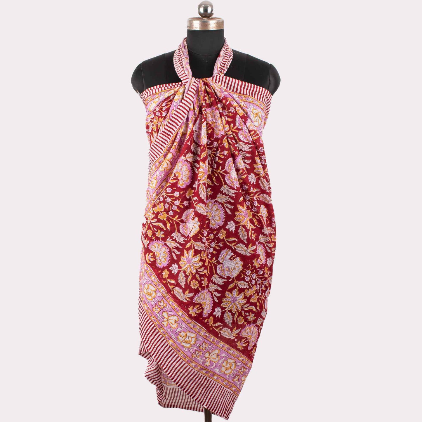 Premium Red Floral Sarong Effortless Style & Versatility