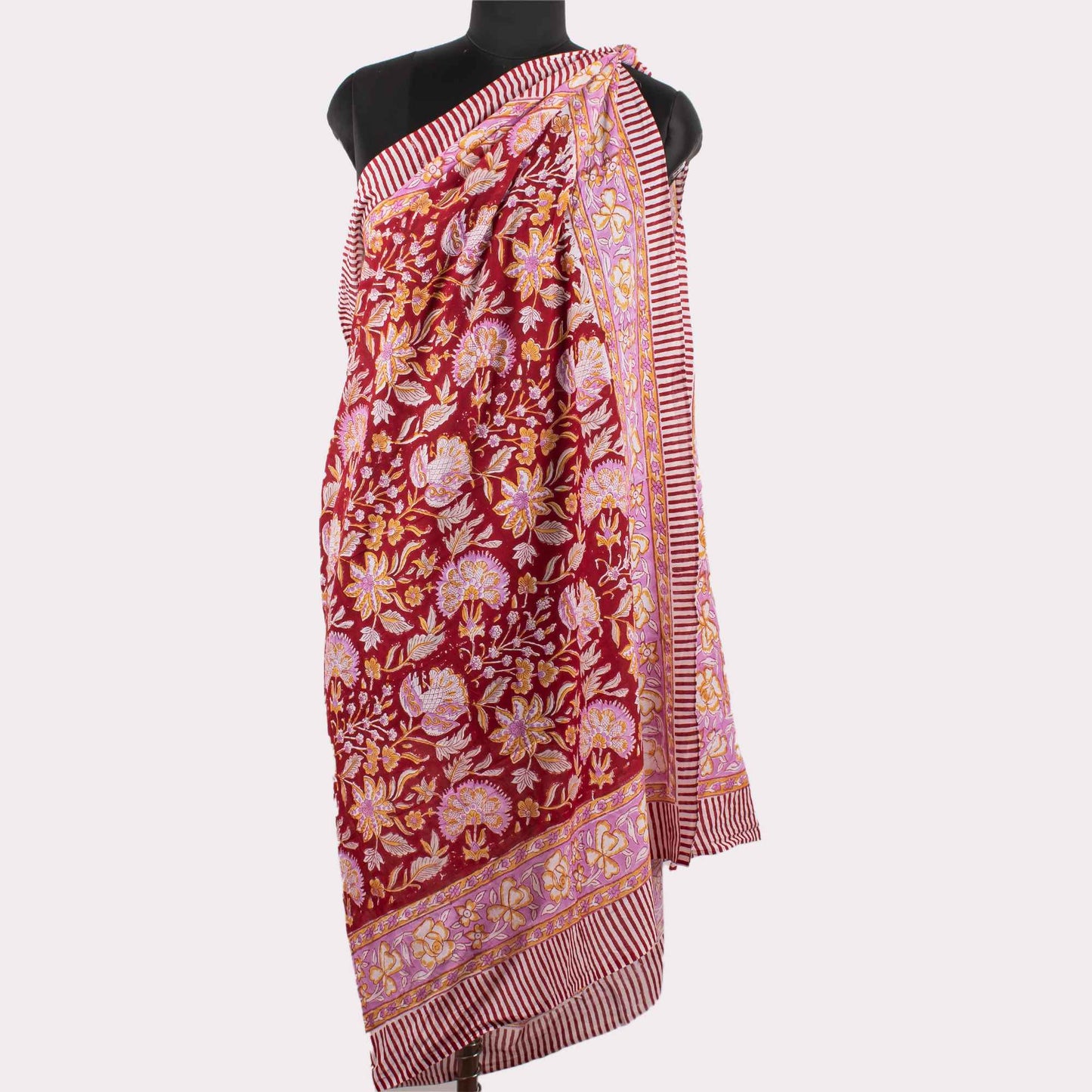 Premium Red Floral Sarong Effortless Style & Versatility