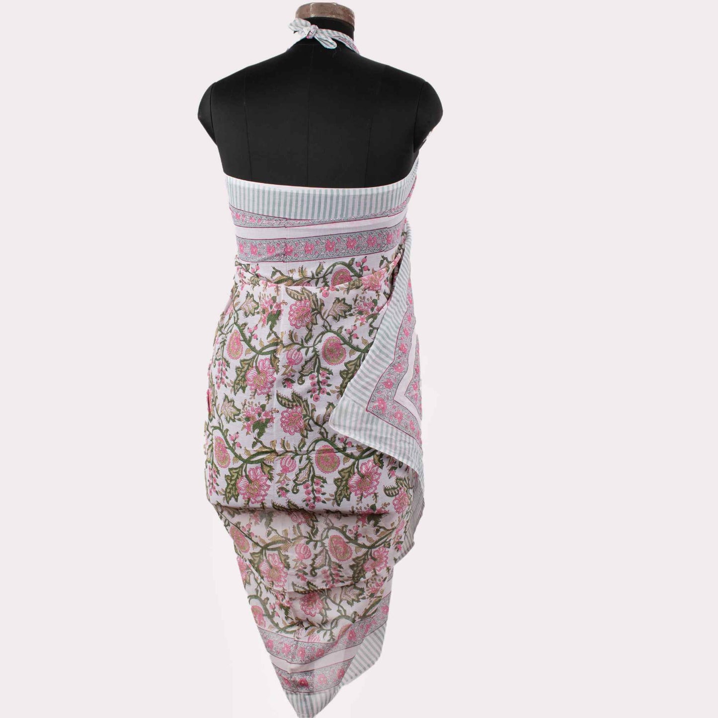 Premium Pink & White Floral Sarong - Versatile Summer Essential