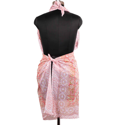 Textured Pink Floral Sarong Subtle Detail & Style