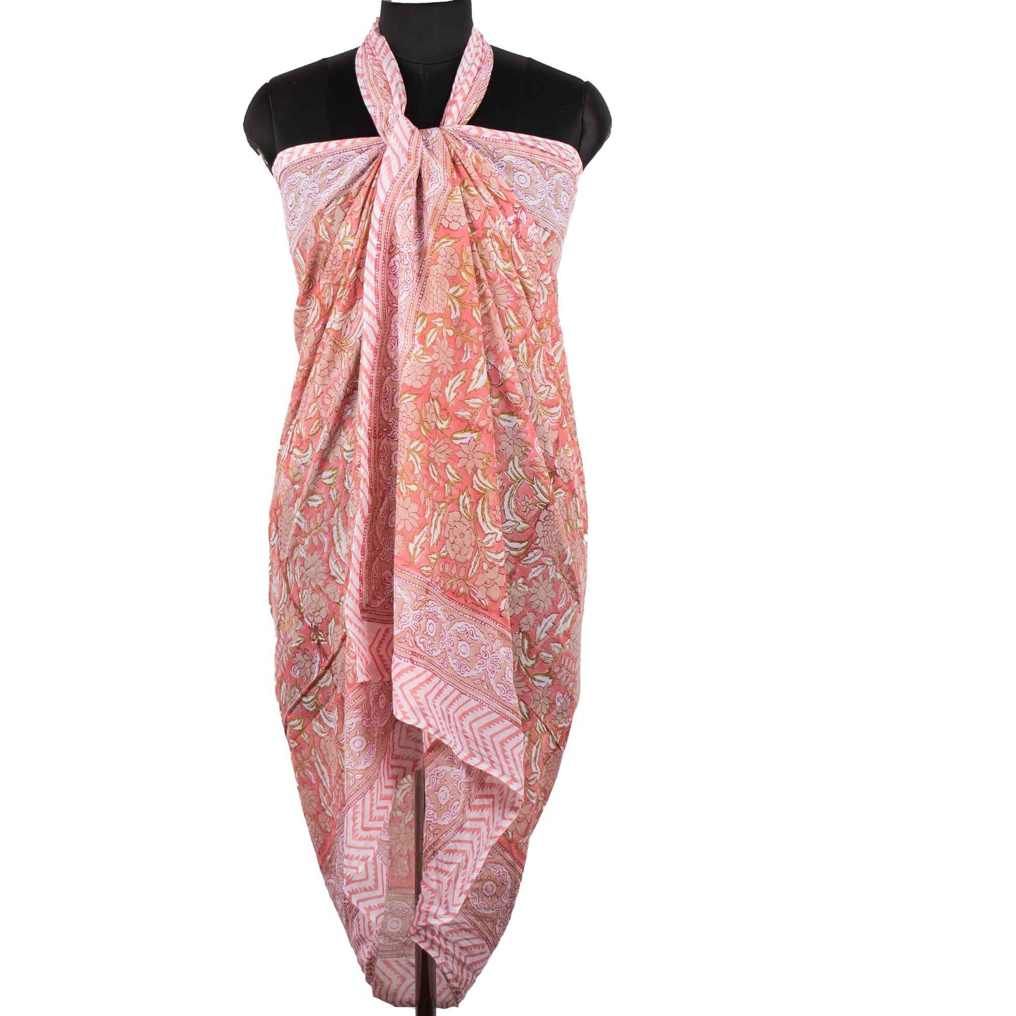 Textured Pink Floral Sarong Subtle Detail & Style