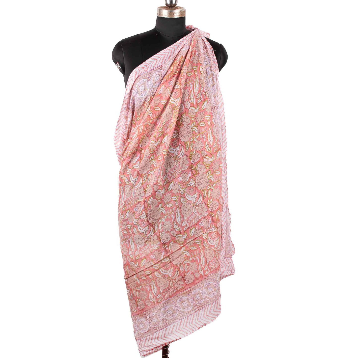 Textured Pink Floral Sarong Subtle Detail & Style