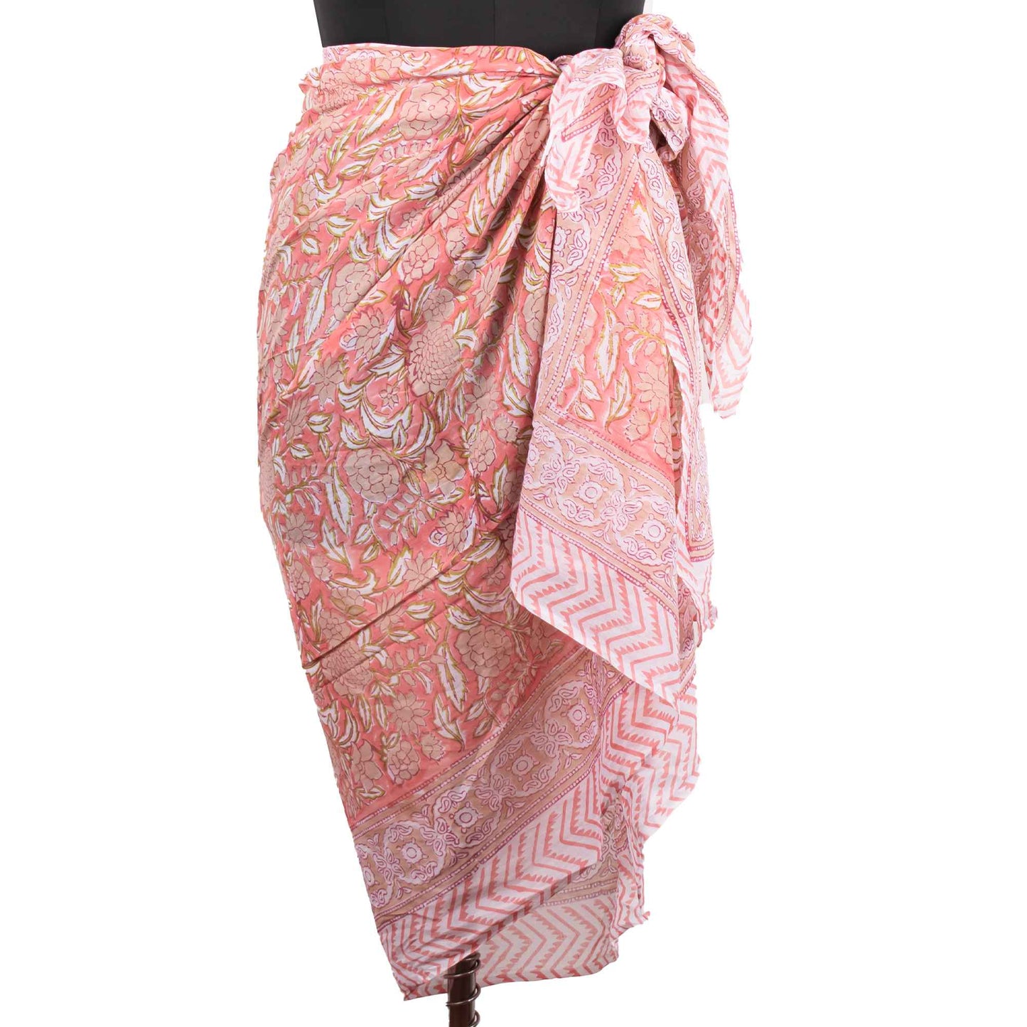 Textured Pink Floral Sarong Subtle Detail & Style